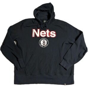 Brooklyn Nets Hoodie Mens XL Navy '47 Brand NBA Basketball Pullover Sweatshirt
